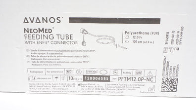 Avanos PFTM12.0P-NC NEOMED Feeding Tube w/ ENFit Connector 12Fr 109cm -Box of 10